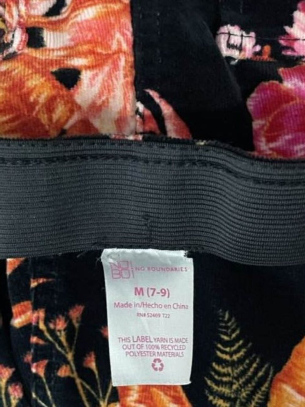 2/$20 SALE No Boundaries Y2K Floral Corduroy Flare Pants High Rise Tropical M - Picture 7 of 10